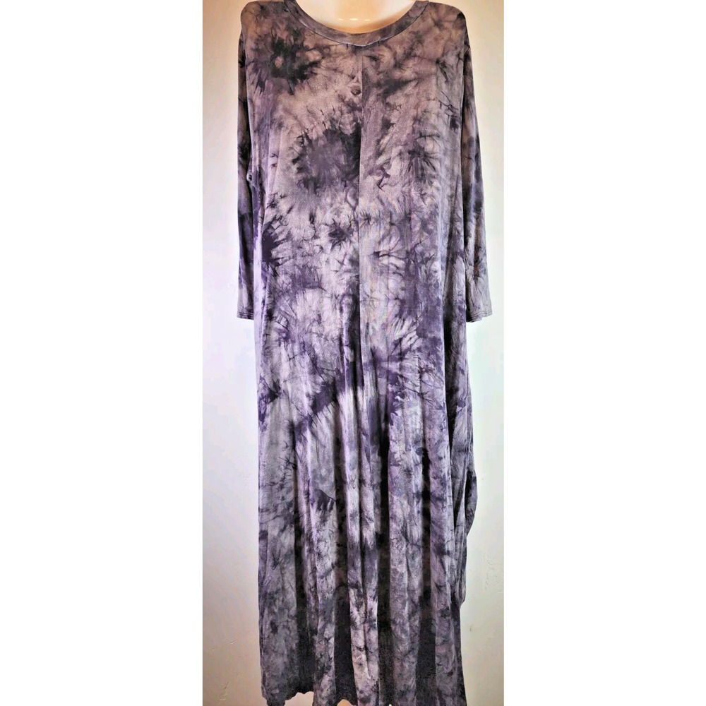 Rae Mode Mineral Wash Gray Jersey Knit High Low Waterfall Mullet Maxi Dress - Picture 8 of 13
